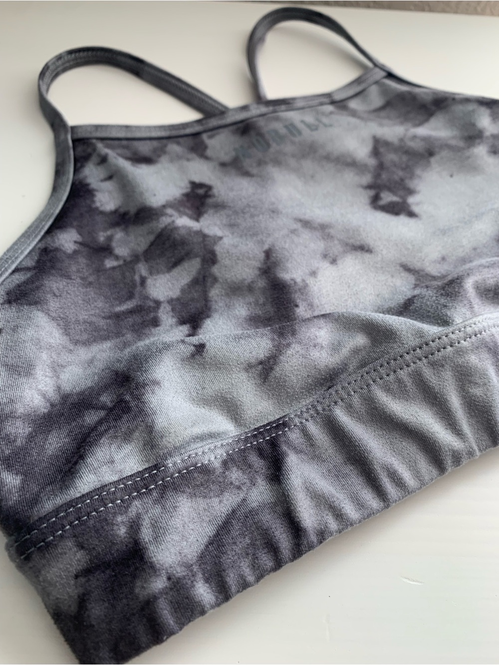 NOBULL Gray Tie-Dye High-Neck Sports Bra - Picture 3 of 7